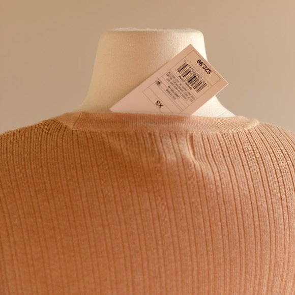 NEW, A New Day, Ribbed Sweater T Beige Tan XS - Picture 9 of 14